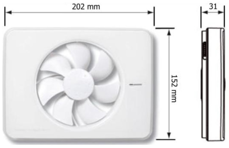 Badkamerventilator Intellivent, zwart (21dB)