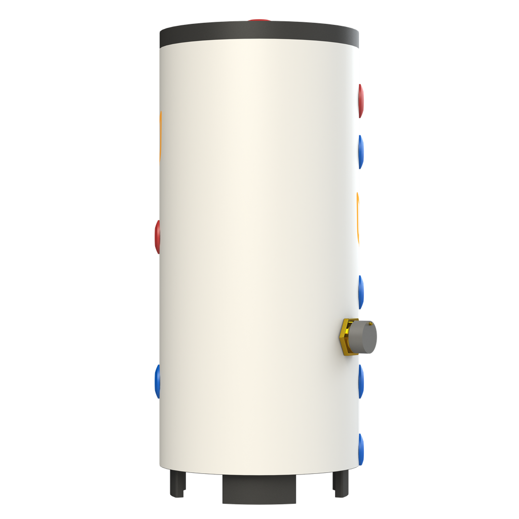 Tulip BT1-10 RVS buffervat 100L + 1.5kW elektrisch element - Side 1