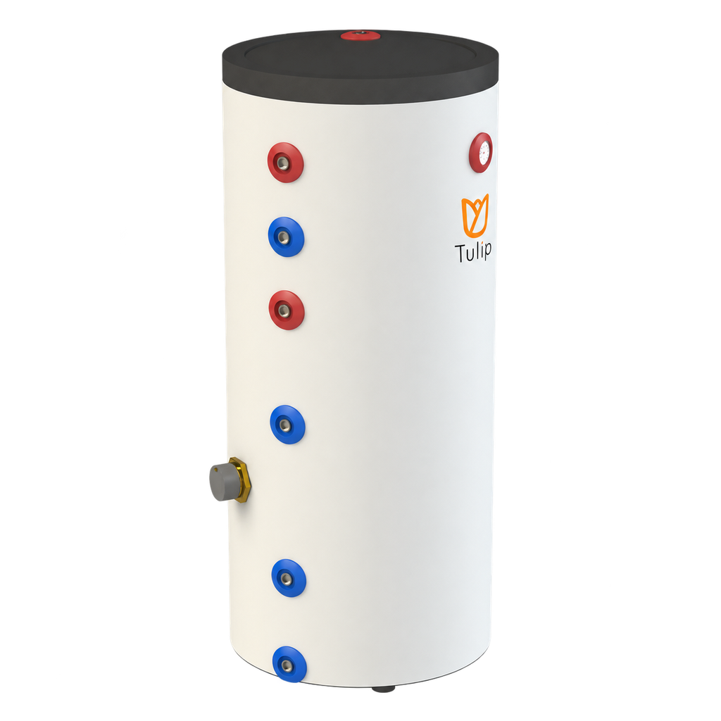 Tulip DHW1-20-2 RVS boiler 200L - 2 wisselaars + 1.5kW elektr. element