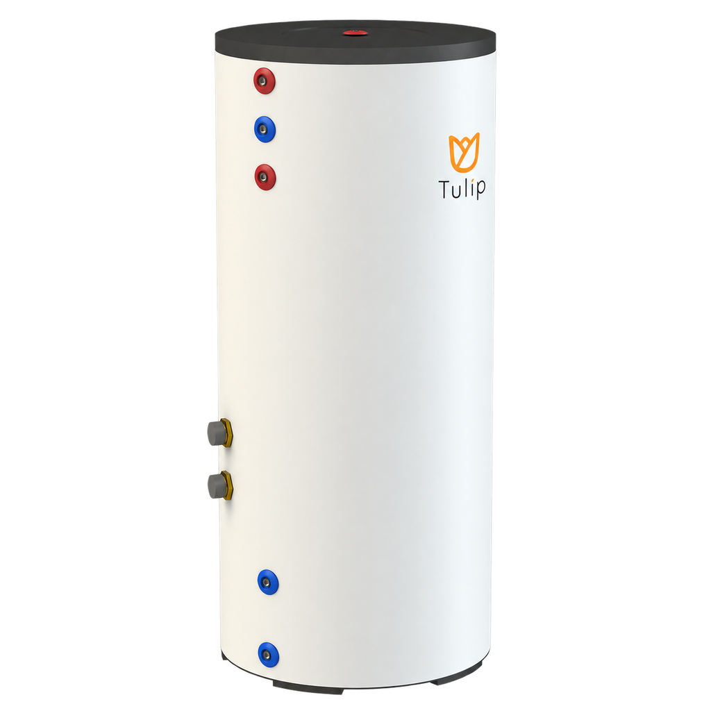 Tulip BT1-100 RVS buffervat 1000L + 2x3kW elektrisch element