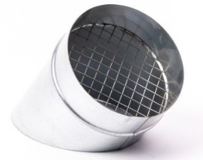 Galvanized flange bushing at 45 degrees, 315 incl. mesh