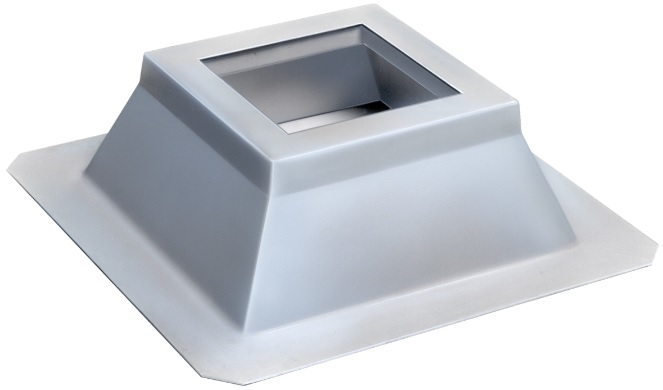 Polyester dakopstand voor CAS, voetmaat II, RAL 9010