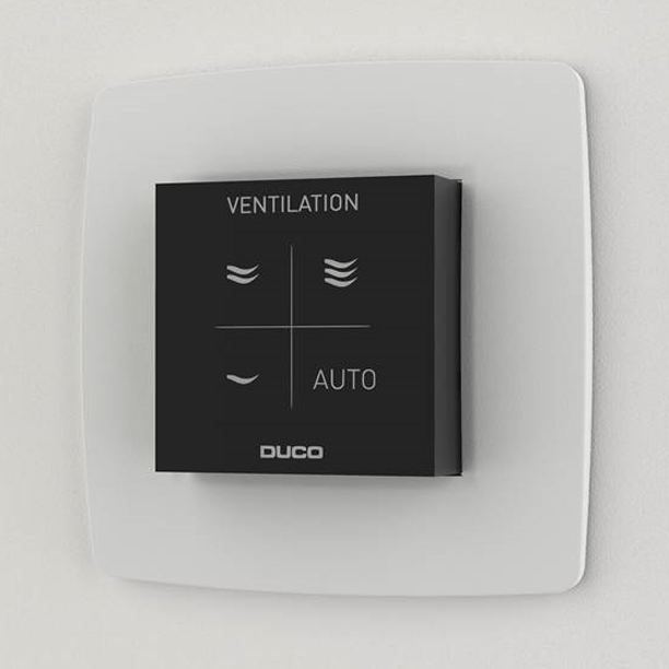 Duco CO2-Raumsensor RF/verkabelt, schwarz