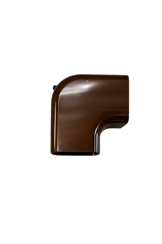 Brown air conditioning duct, 90 x 65, 90-degree flat elbow