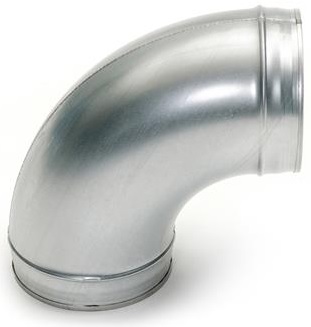 Gegalvaniseerde bocht, 90 graden, 200