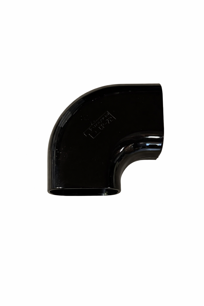 Black 72 mm flat 90-degree air conditioning duct