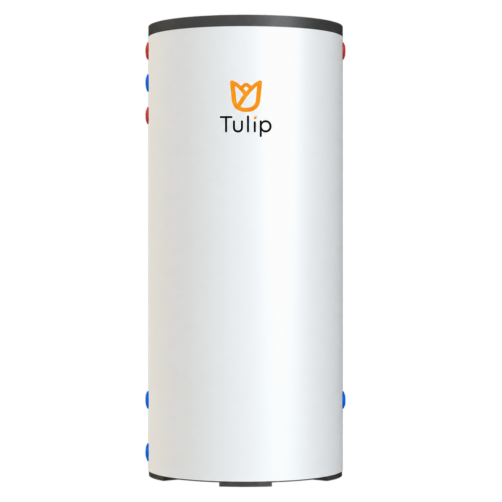 Tulip BT1-100 RVS buffervat 1000L + 2x3kW elektrisch element