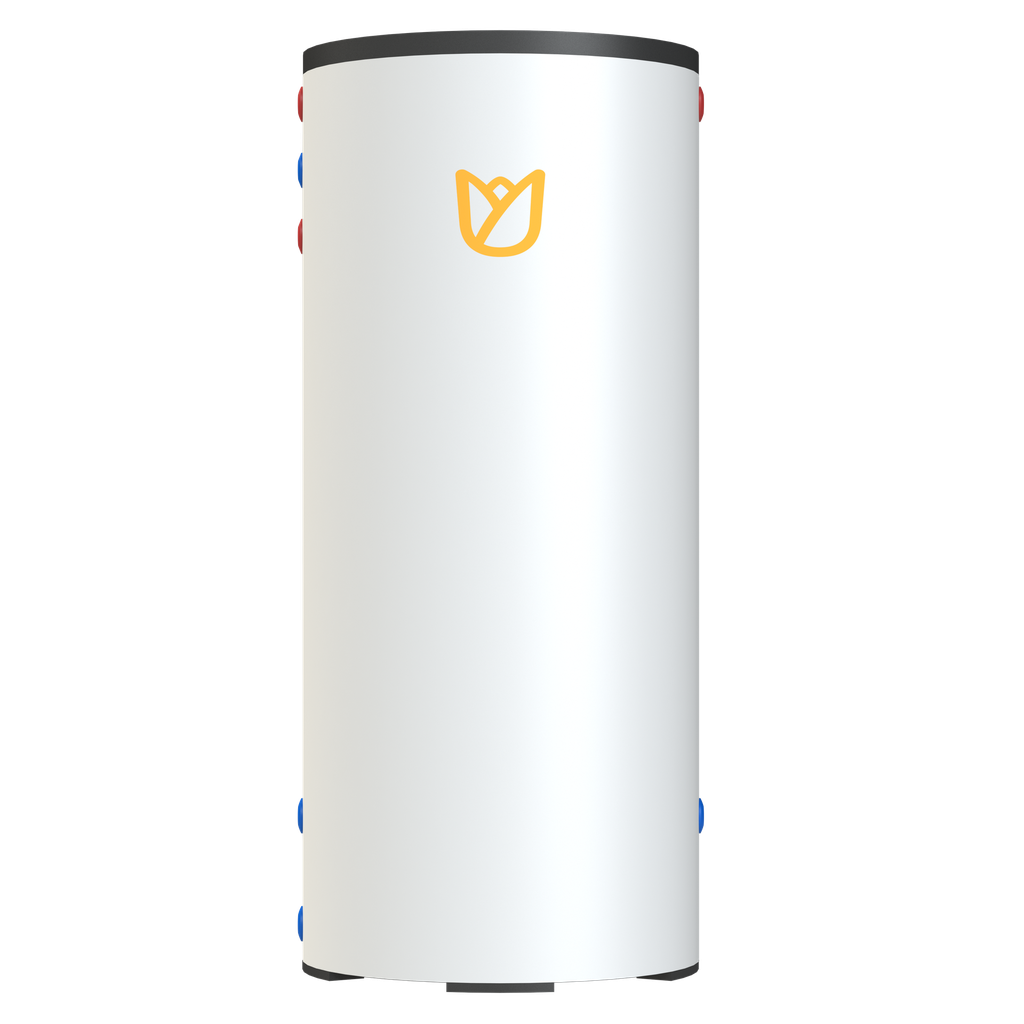 Tulip BT1-100 RVS buffervat 1000L + 2x3kW elektrisch element
