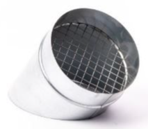 Gegalvaniseerde flensbus onder 45 graden, SPIRO/SAFE, 200 incl. gaas