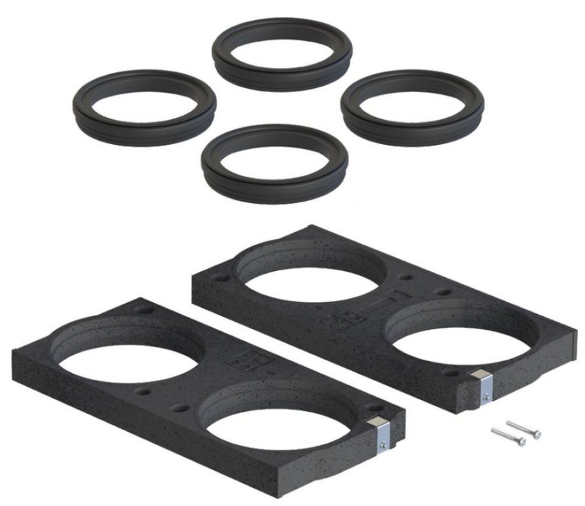 Adapterset tbv opbouw ComfoClime 24 op ComfoAir Q350 Zehnder