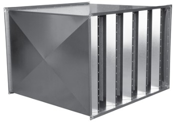 SSP 420 x 420 x 900 - 2x100, rechthoekige kanaal geluiddemper