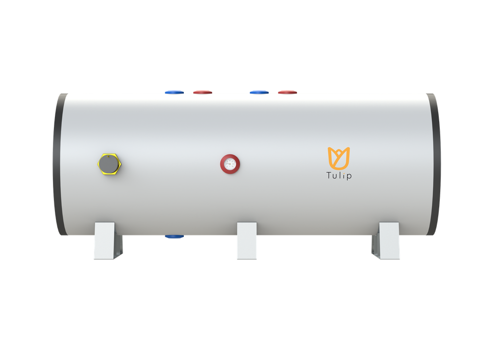 Tulip DHW1-30H-1 RVS horizontaal boiler 300L-1 wisselaar + 3kW elektrisch element