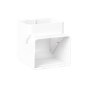 Air conditioning duct, white (RAL 9010), 105 mm, 90-degree inside bend