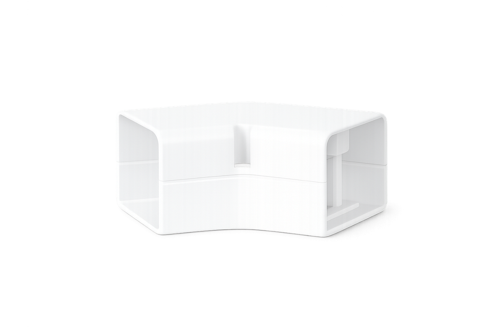 Air conditioning duct, white (RAL 9010), 70 mm, flat 45-degree elbow