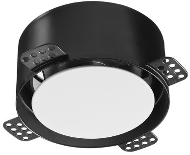 NoShow ventilatieventiel voor stucplafond 125mm zwart, toe -en afvoer