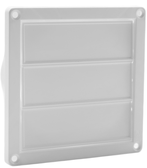 Facade flap round 100-130 3 slats white