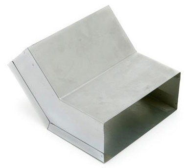 Rechthoekige bocht 45 gr. 170x70 staand