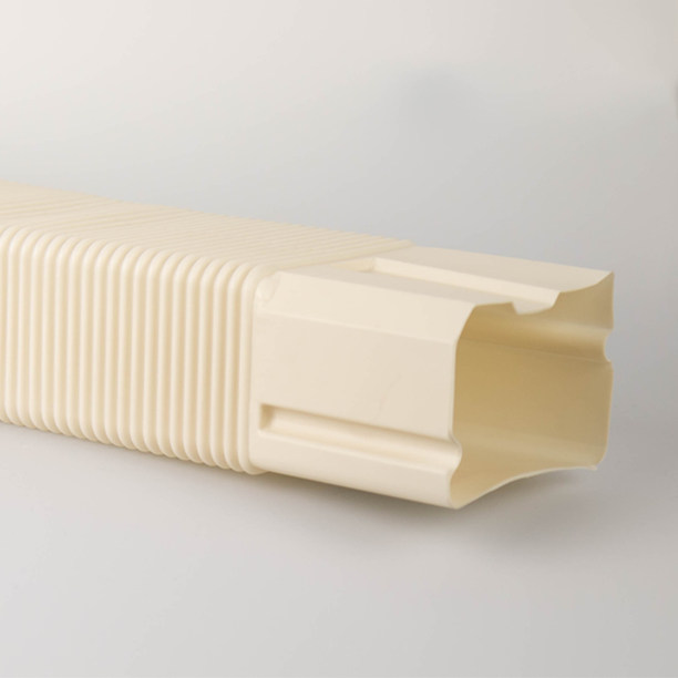 Air conditioning duct ivory RAL9002 105 mm flexible bend