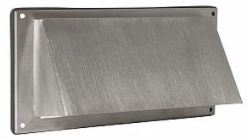Fassadenrost mit schräger Abdeckung, 250 x 125, Edelstahl 316 blank gebürstet