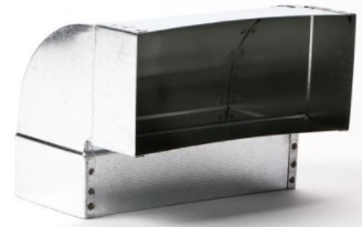 Rechthoekige bocht 90 gr. 220x80 staand