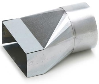 Verloopstuk 220x80 naar rond 125 (brede zijde vlak)