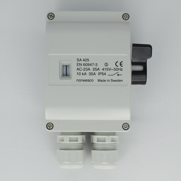 Werkschalter 25A mit 2 Kabelverschraubungen