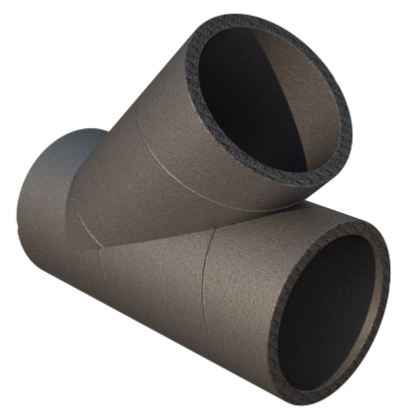 HR-WTW-UB T-stuk, 150-150, 45 graden