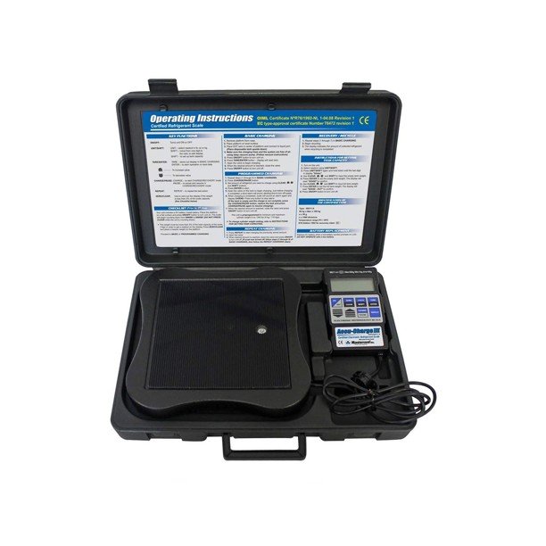 Mastercool weegschaal in koffer met LCD