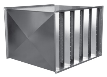 SSP 750 x 350 x 900, dubbele rechthoekige geluiddemper