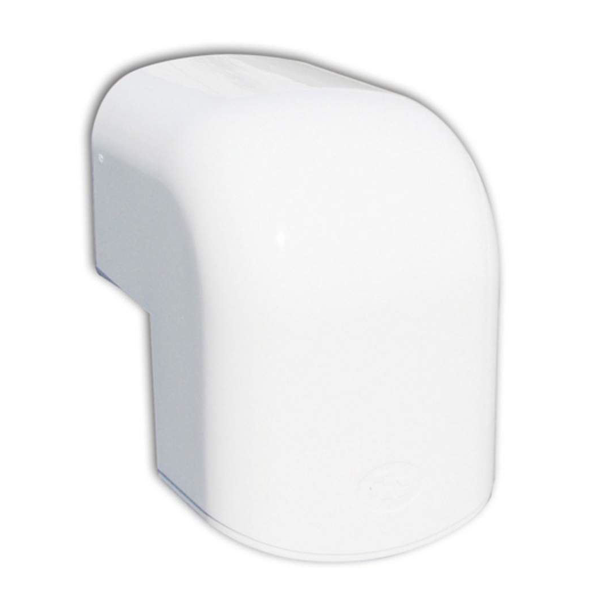 Air conditioning duct, white, 75 mm, 90-degree outside bend