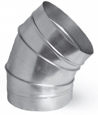 [86500280] Galvanized bend, 45 degrees, 280