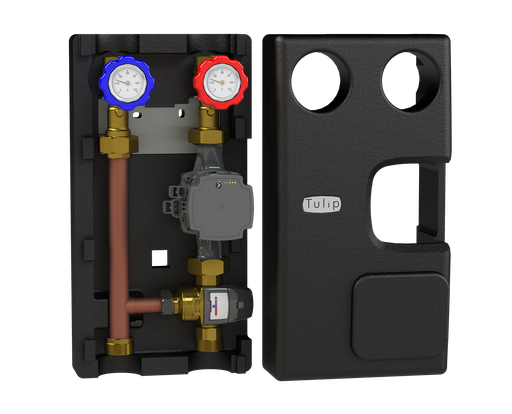 [89970801] Mixed circuit pump group, including shut-off valves and temperature gauges