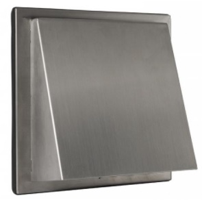 [83391150] RVS buitenrooster schuine kap, aansl.150mm