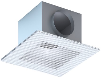 [81401300] Plafondrooster geperf., PRVMIOU 250, 125mm zij-aansluiting, (retour)