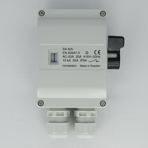 [89922090] Work switch 25A 4-pole 500V with 2 cable glands